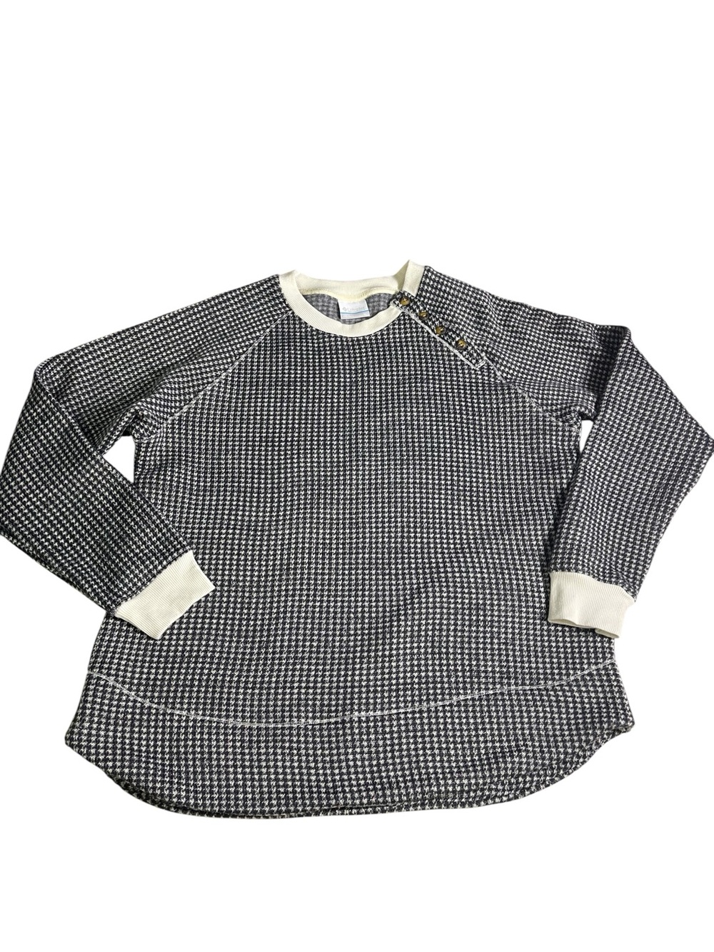 Columbia Chillin Houndstooth  fleece Pullover Sweater XL